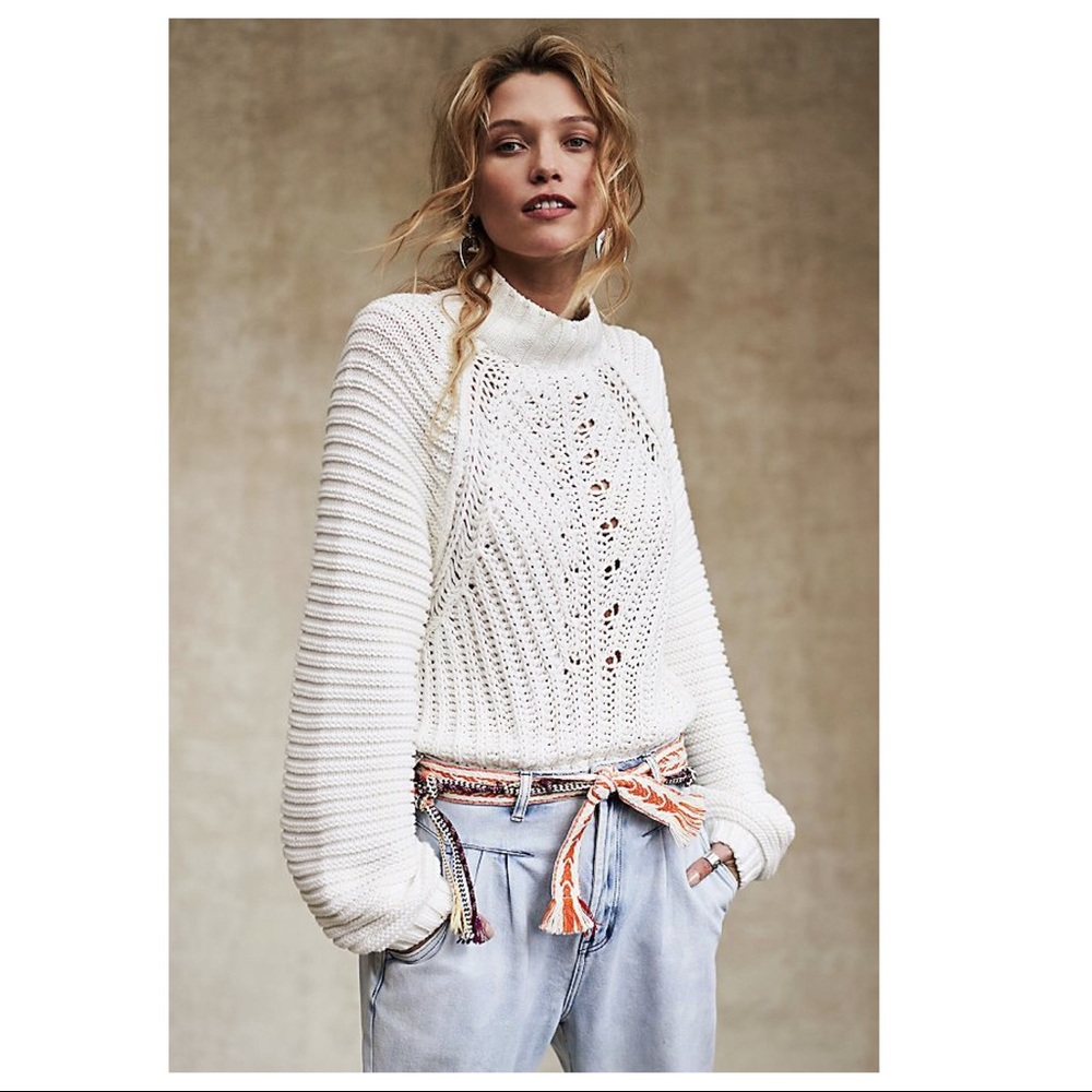 FREE PEOPLE BOHO SWEATER LUXE KNIT PULLOVER A2C - Picture 11 of 13